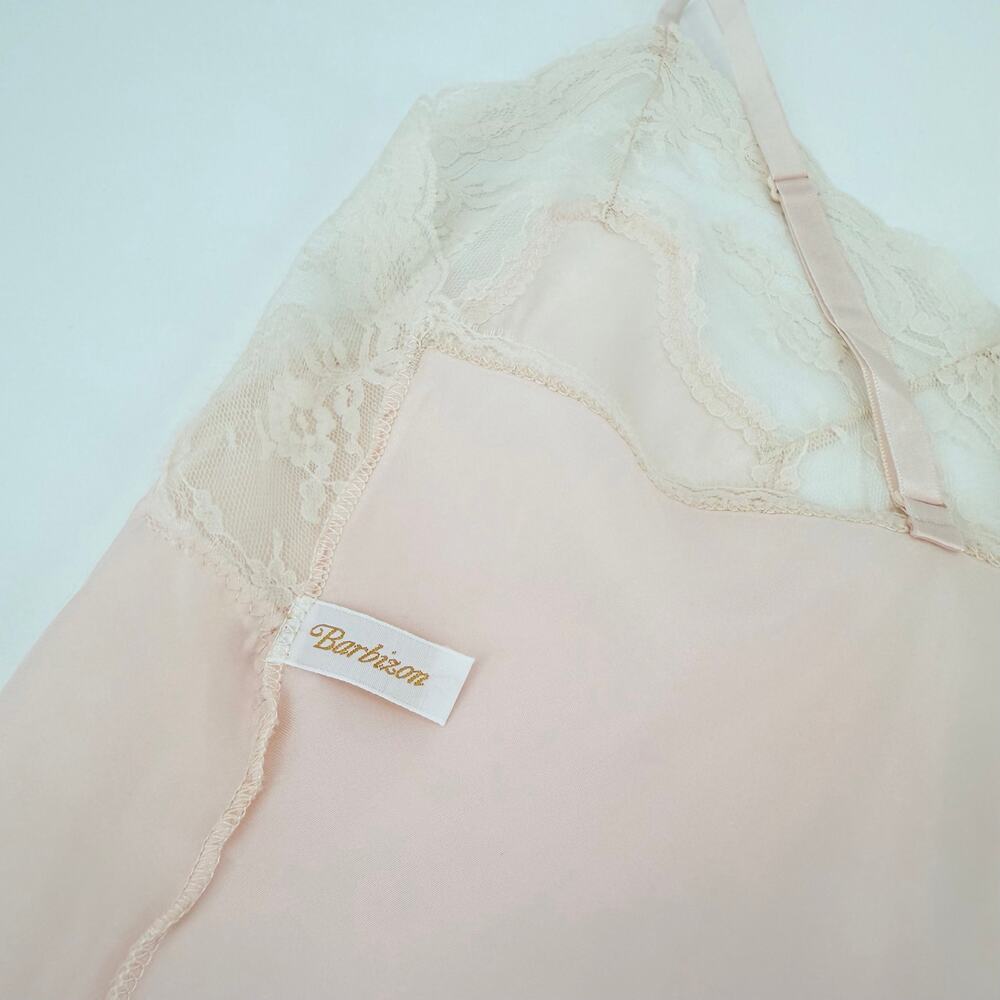 Vtg Barbizon Pink Lace Camisole Satin Lingerie Top Coquette Romantic Balletcore - Picture 9 of 16